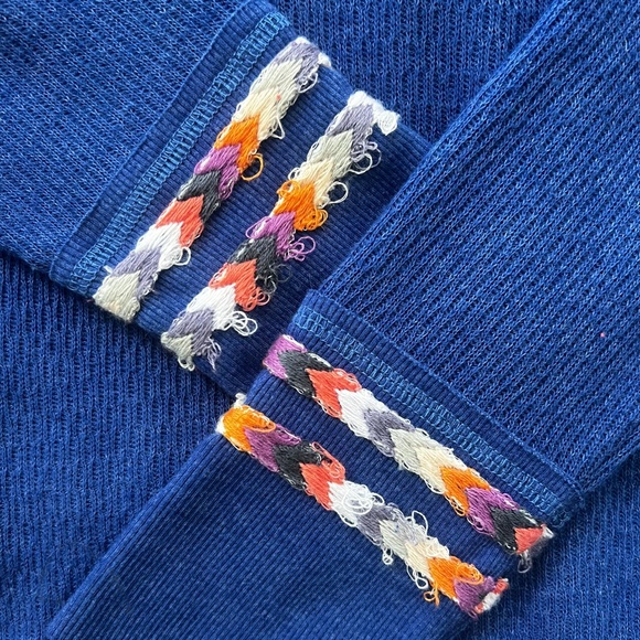 EUC [We The Free ✵ People] Blue Top + Embroidered Long Sleeve Henley Tee | Small - Picture 10 of 15